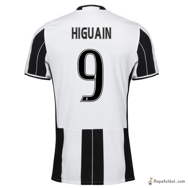 Camiseta Juventus Replica Primera Ropa Higuain 2016/17 Negro Blanco